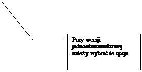 Objanienie liniowe 3: Przy wersji jednostanowiskowej naley wybra te opcje

